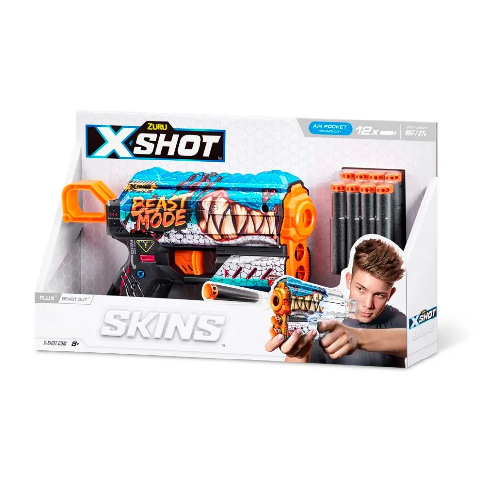 Швидкострільний бластер Skins Flux Beast Out X-Shot Zuru 36516L 8 патронів