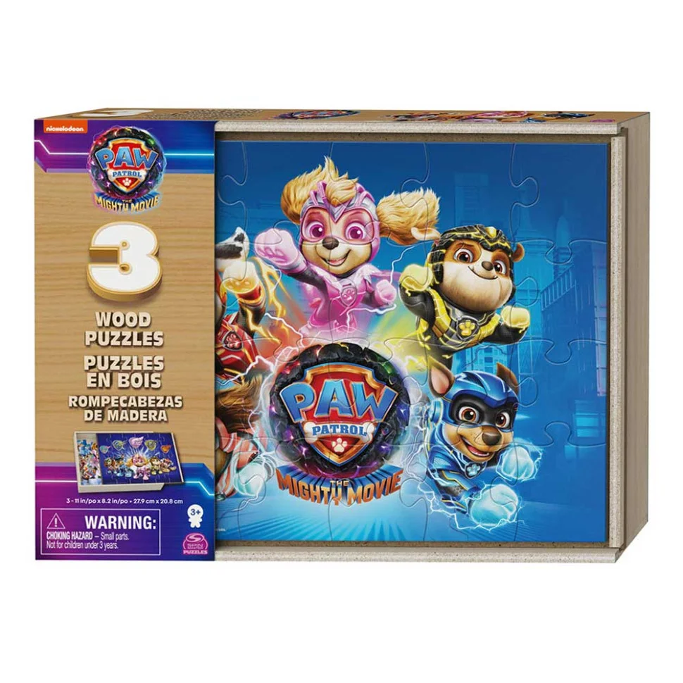Пазл деревянный 3 в 1 «Щенячий патруль в кино 2» Spin Master SM98297/6067929, 3 картинки по 24 элемента