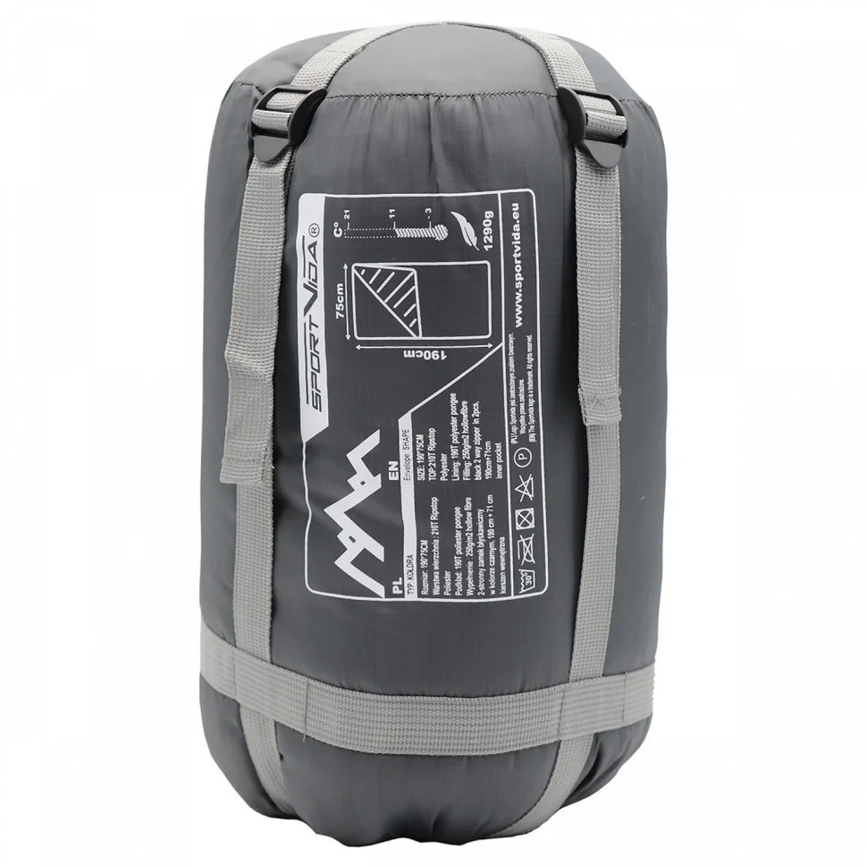 Спальний мішок (спальник) ковдра SportVida SV-CC0069 Black/Grey