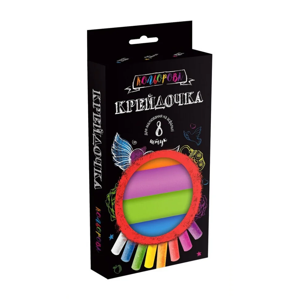 Крейда для малювання на асфальті Крейдочка Danko Toys КRD-02-02U 8 шт, товсті