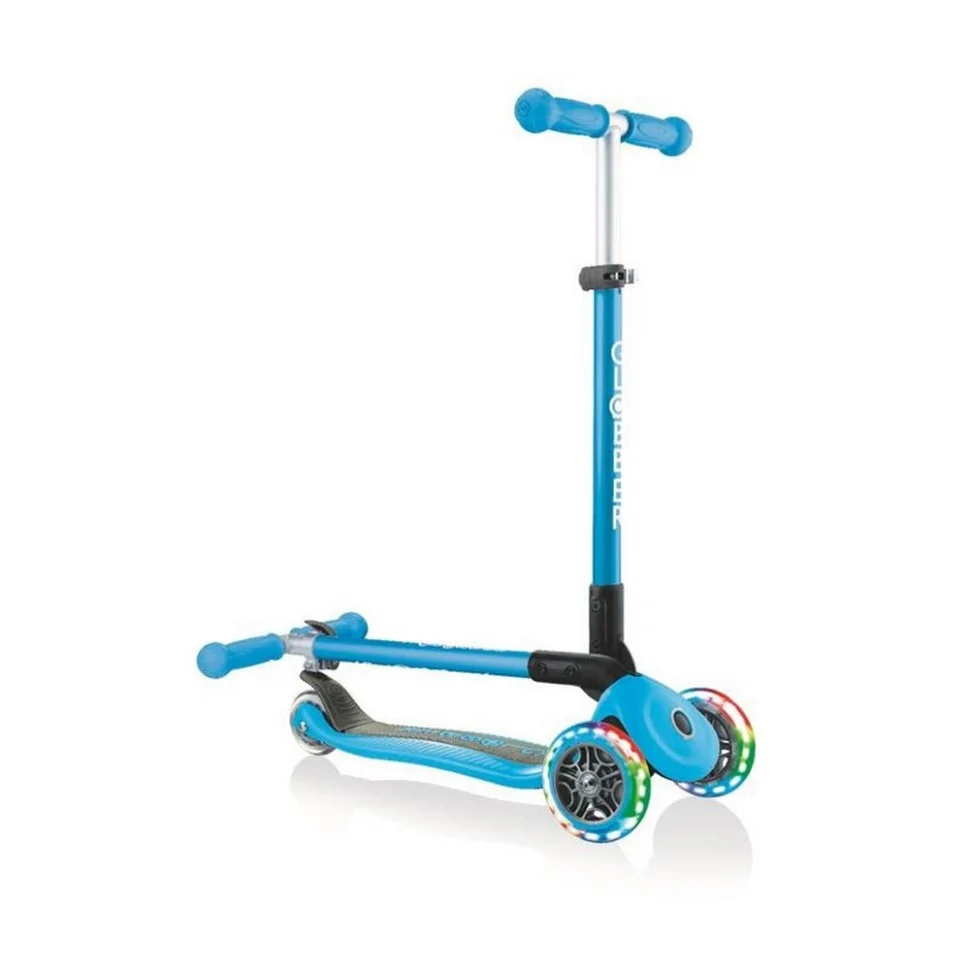 Самокат триколісний PRIMO FOLDABLE LIGHTS GLOBBER 432-101-2 блакитний, колеса з підсвіткою
