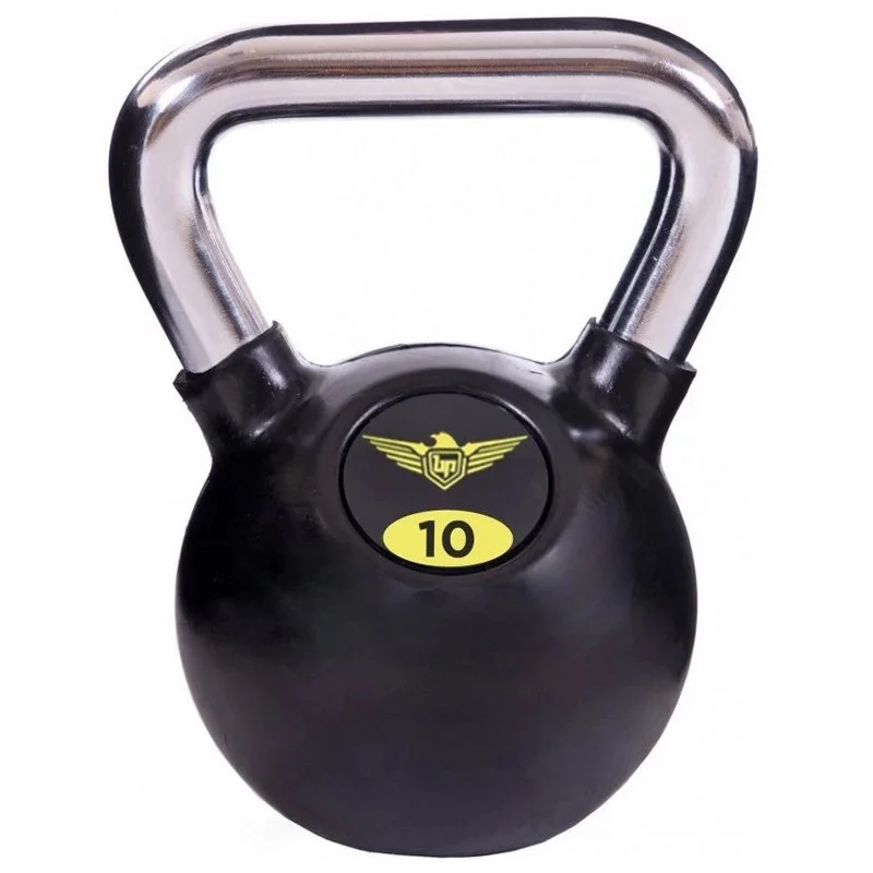 Обгумована гиря FDS-21-10GR Fitnessport 10209FS, ручка хромована 10 кг