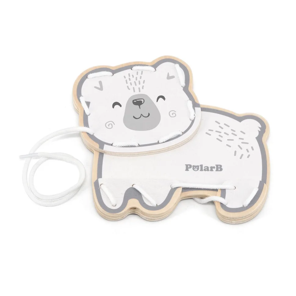 Деревянная шнуровка Зверята Viga Toys PolarB 44044, 4 картинки