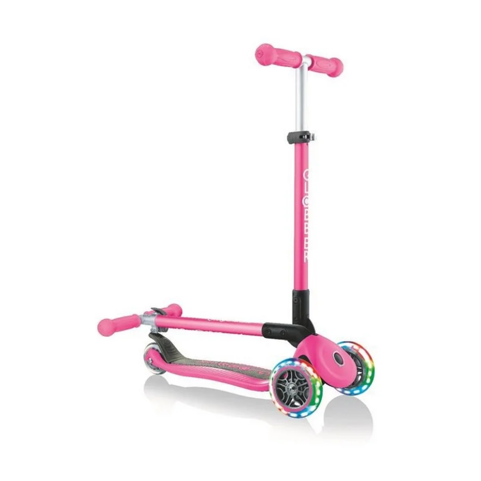Самокат триколісний PRIMO FOLDABLE LIGHTS GLOBBER 432-110-2 рожевий, колеса з підсвіткою