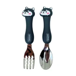 Детский набор ложка и вилка "Кот черный" Mega Zayka MGZ-0102(Cat-Black) в футляре Детский набор ложка и вилка "Кот черный" Mega Zayka MGZ-0102(Cat-Black) в футляре