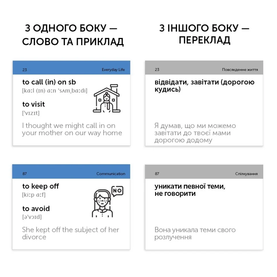 Карточки для изучения английского языка PHRASAL VERBS B2-C1 English Student 591225981 B2-C1 англ-укр 500 карточек