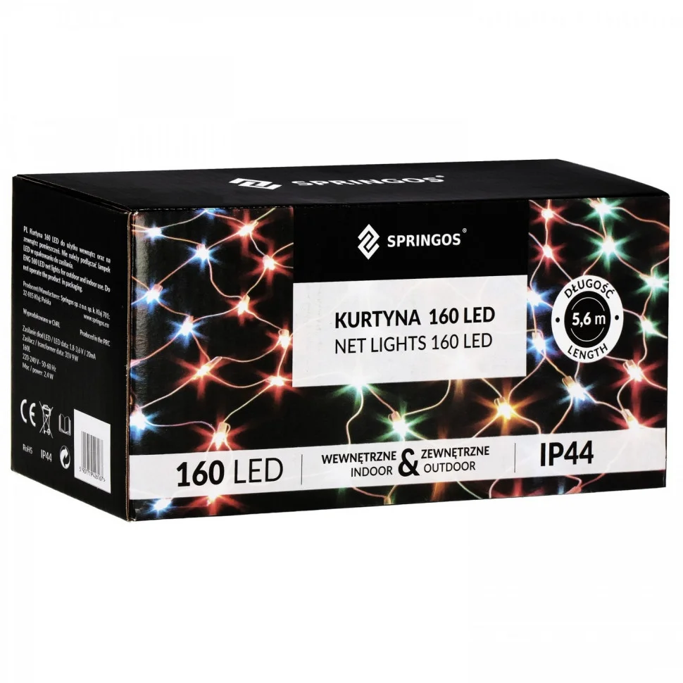 Гирлянда сетка Springos CL4015, 2 x 2.6 м 160 LED, Cold White