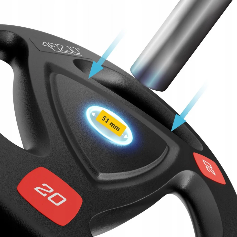 Диск олимпийский 4FIZJO P-5905973401296, 1 x 20 кг 51 мм, металлический