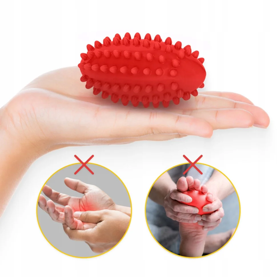Мяч массажный Огурец Spike Bean 4FIZJO 4FJ0651 красный 11.5x5 см