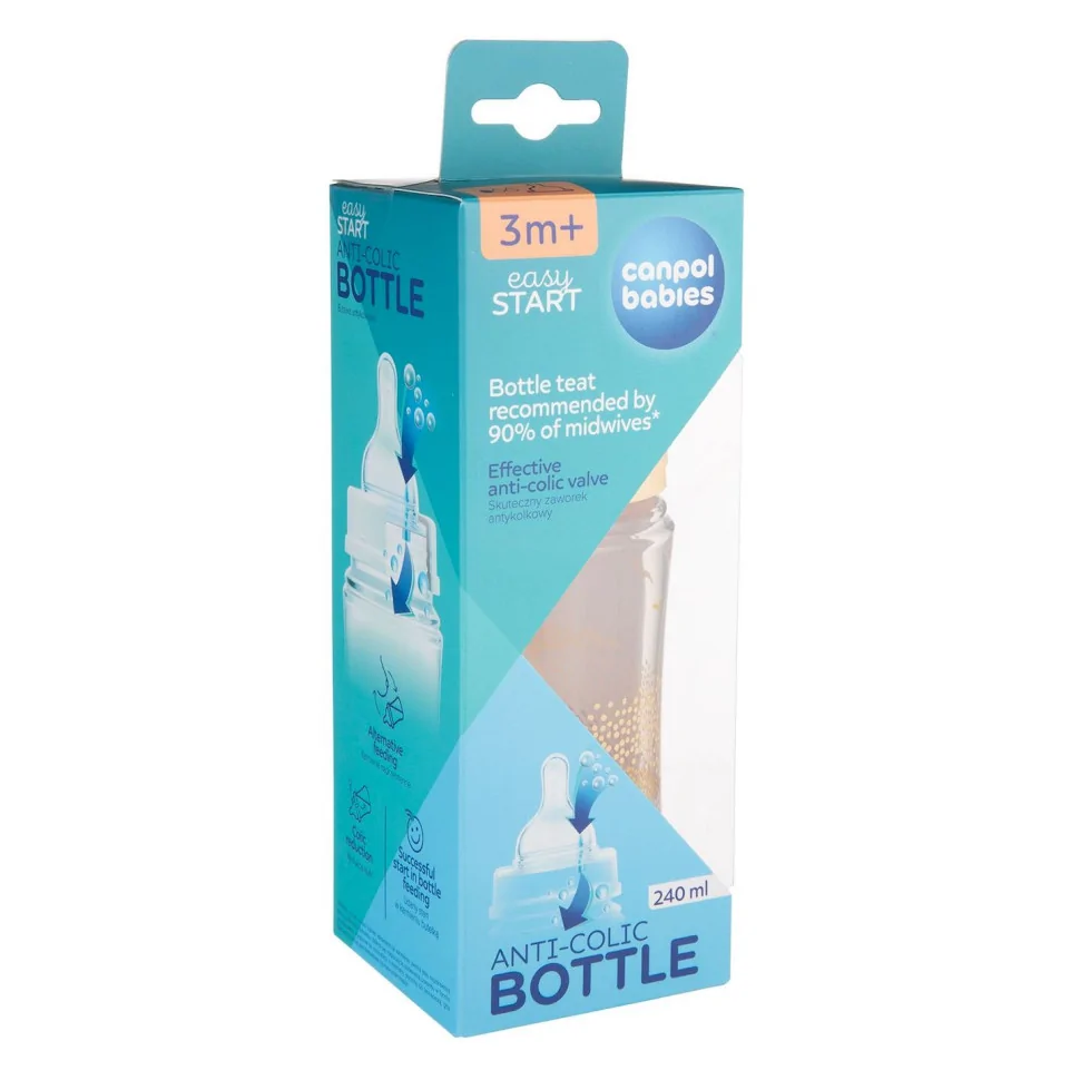 Пляшечка антиколікова з широким отвором Easystart Mountains Canpol babies 35/243_bei 240 мл