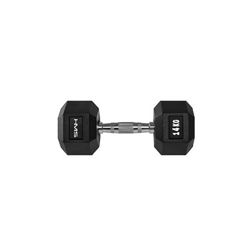 Гантель шестигранная HEX PRO HMS 17-66-116, 14 кг, черная