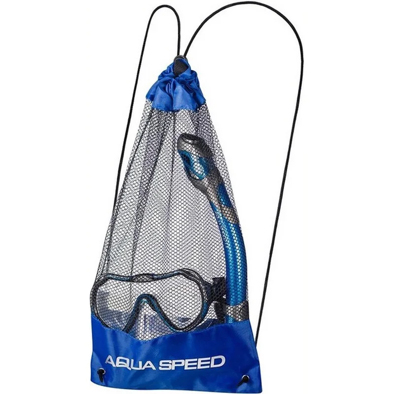 Набір маска і трубка  ​​JAVA + ELBA 8205 Aqua Speed 614-11 синій, OSFM