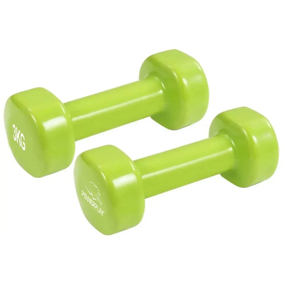 Гантелі вінілові Achilles PowerPlay PP_4125_3kg_2in, Зелені, пара - 2 шт
