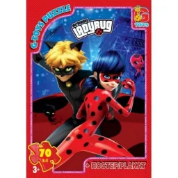 Пазл детский "Леди Баг" G-Toys LB1002 постер, 70 элементов