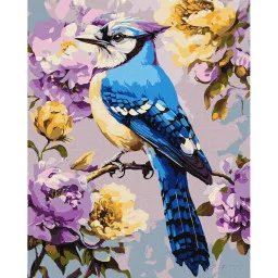 Картина по номерам "Сойка в пионах" ©art_selena_ua Идейка KHO6711, 40х50 см