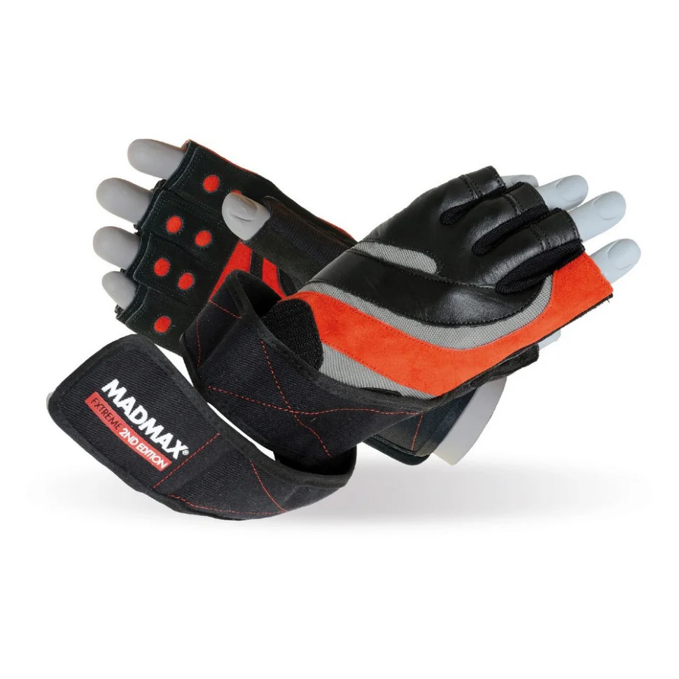 Перчатки для фитнеса Extreme 2nd edition MadMax MFG-568_XXL, Black/Red, XXL 23,5-25 см