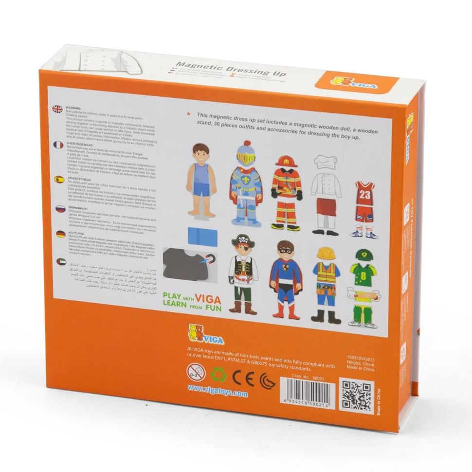 Набор магнитов Гардероб мальчика Viga Toys 50021 деревянный