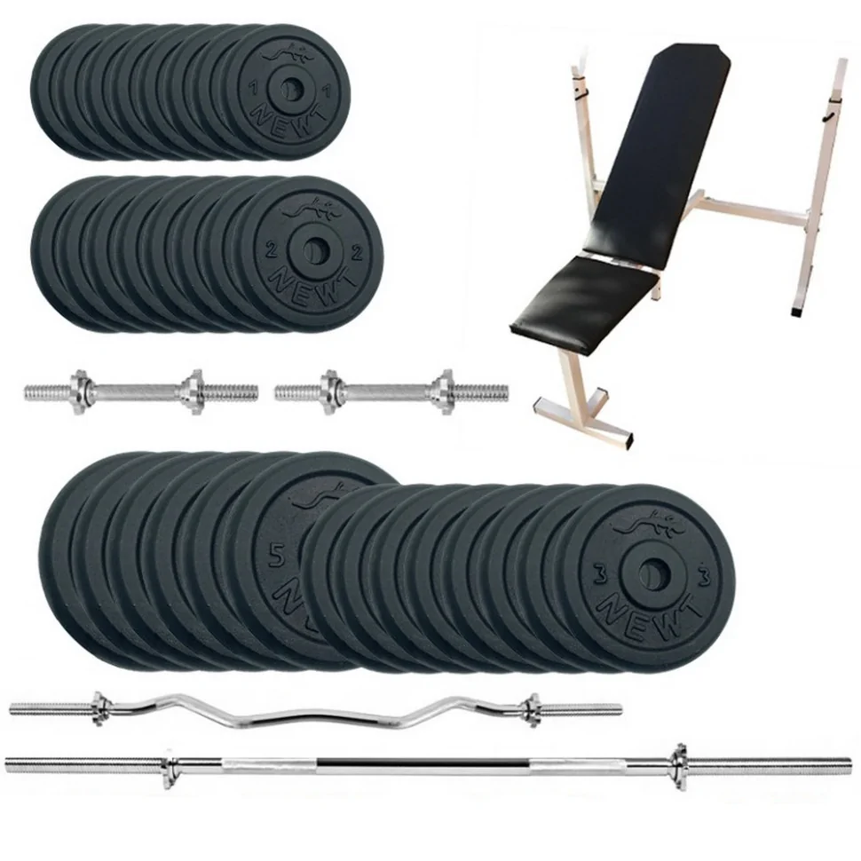 Скамья для жима с набором штанг и гантелей Gym Set-SKHW Home Newt NE-M-SKHW-SET-89, 94 кг