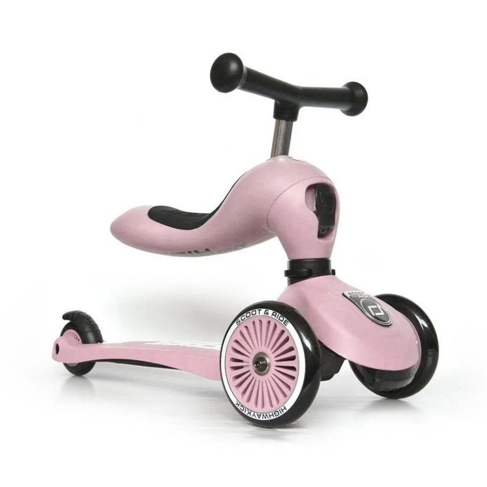 Самокат трансформер Highwaykick-1 Scoot and Ride SR-160629-ROSE, пастельно-рожевий