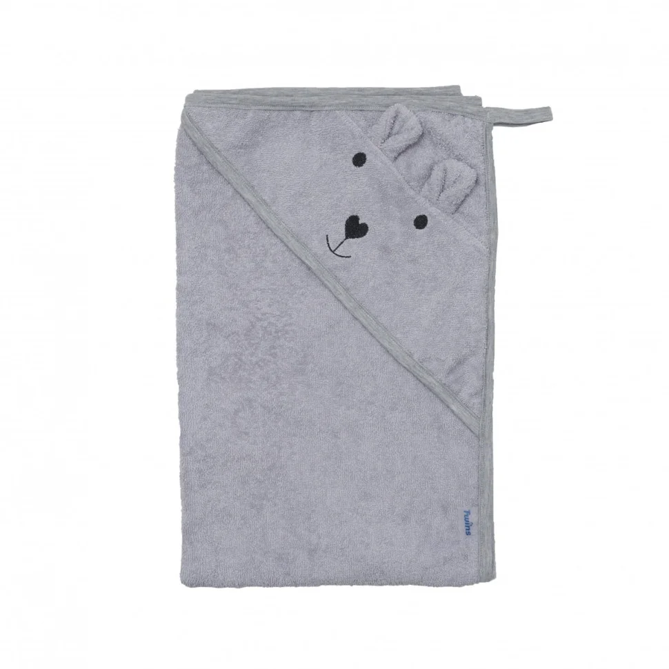Полотенце детское Bear Twins 1530-PTB-10, 100 x 100 см, серое