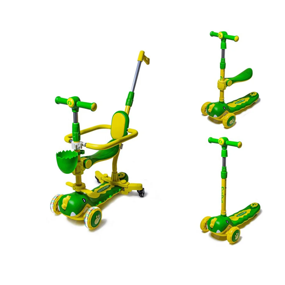 Самокат детский 3-х колесный 5 в 1 Dinosaur Bambi 1594149541 до 25 кг