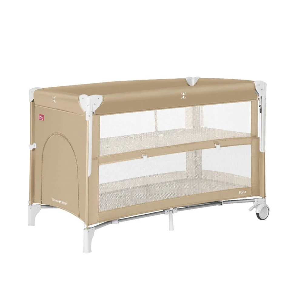 Детская кровать-манеж Carrello Porta CRL-18103 Sand Beige, со вторым дном