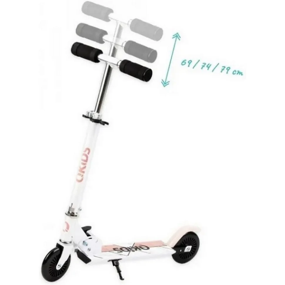 Детский самокат QKIDS FLO HUBA00013 бело-розовый