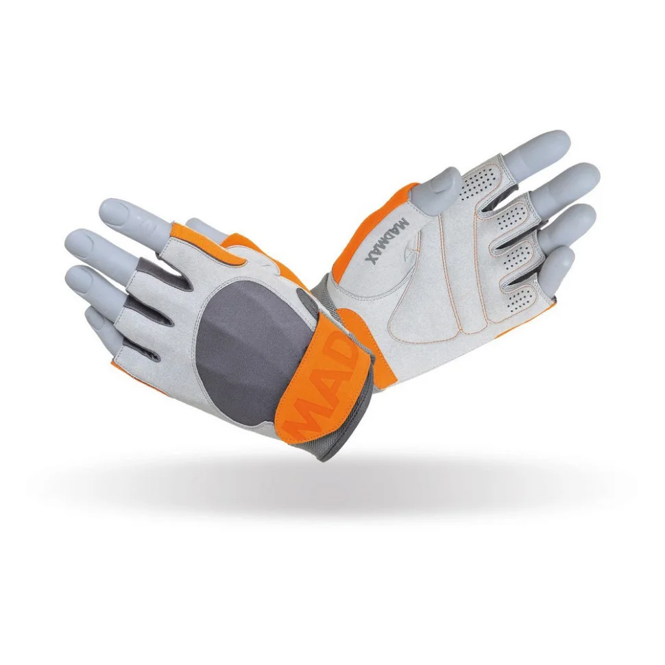 Рукавички для фітнесу Crazy MadMax MFG-850_XXL, Grey/Orange, XXL 23,5-25 см