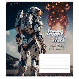 Зошит учнівський "Iron&Steel" Школярик 012-3284K-3 в клітинку, 12 аркушів