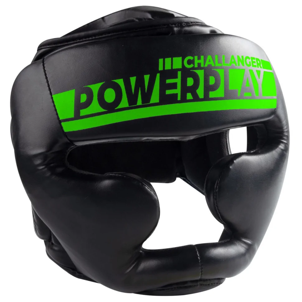 Боксерский шлем тренировочный 3048 PowerPlay PP_3048_L_Bl/Green, Черно-Зеленый, L