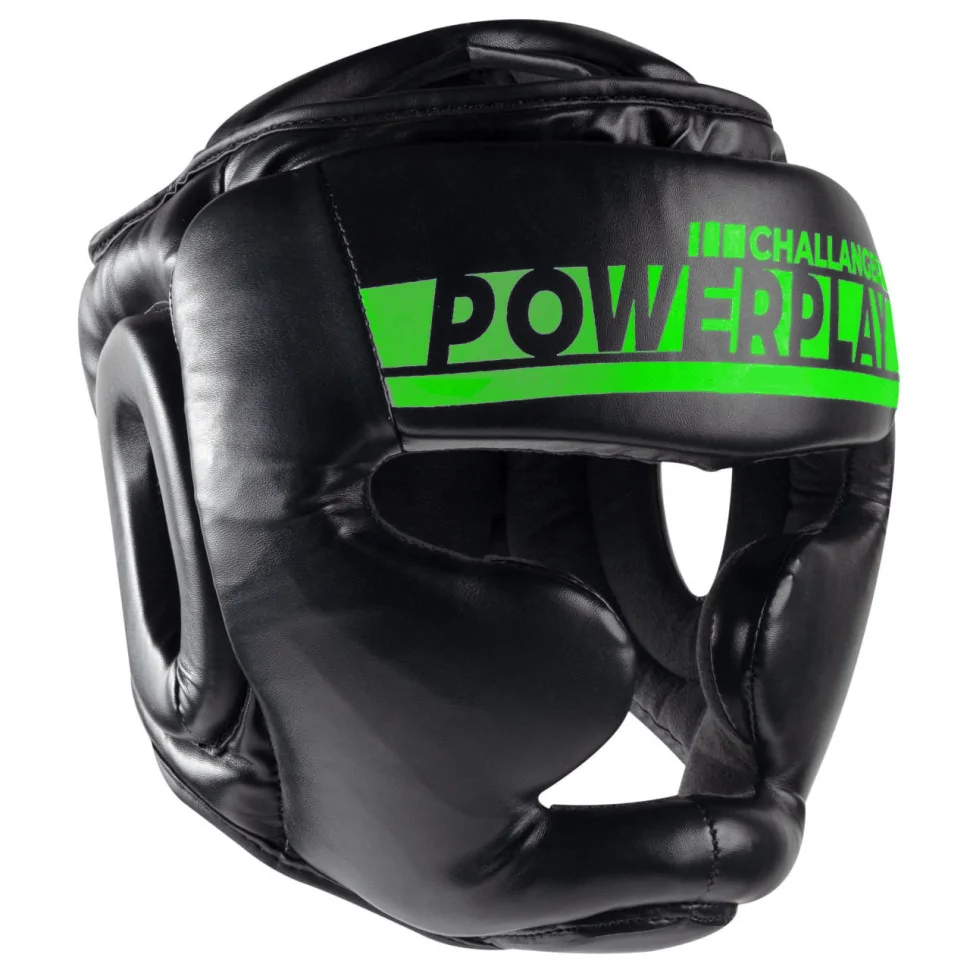 Боксерский шлем тренировочный 3048 PowerPlay PP_3048_L_Bl/Green, Черно-Зеленый, L