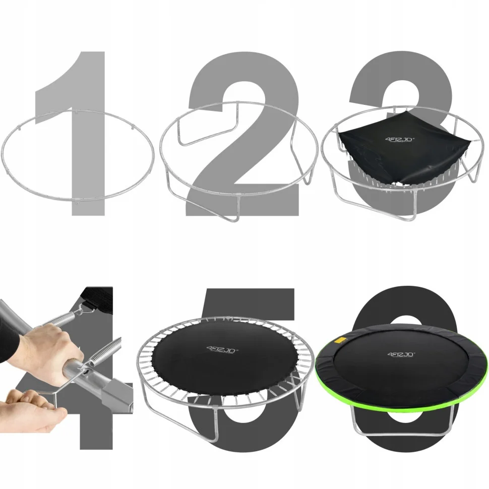 Батут с внутренней сеткой Premium 4FIZJO 4FJ0605 Black/Green 12FT 374 см