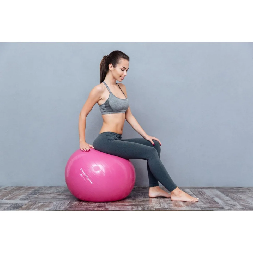 М'яч для фітнесу (фітбол) PRO Gymball Power System PS-4018PI-0 Ø85 cm, Pink