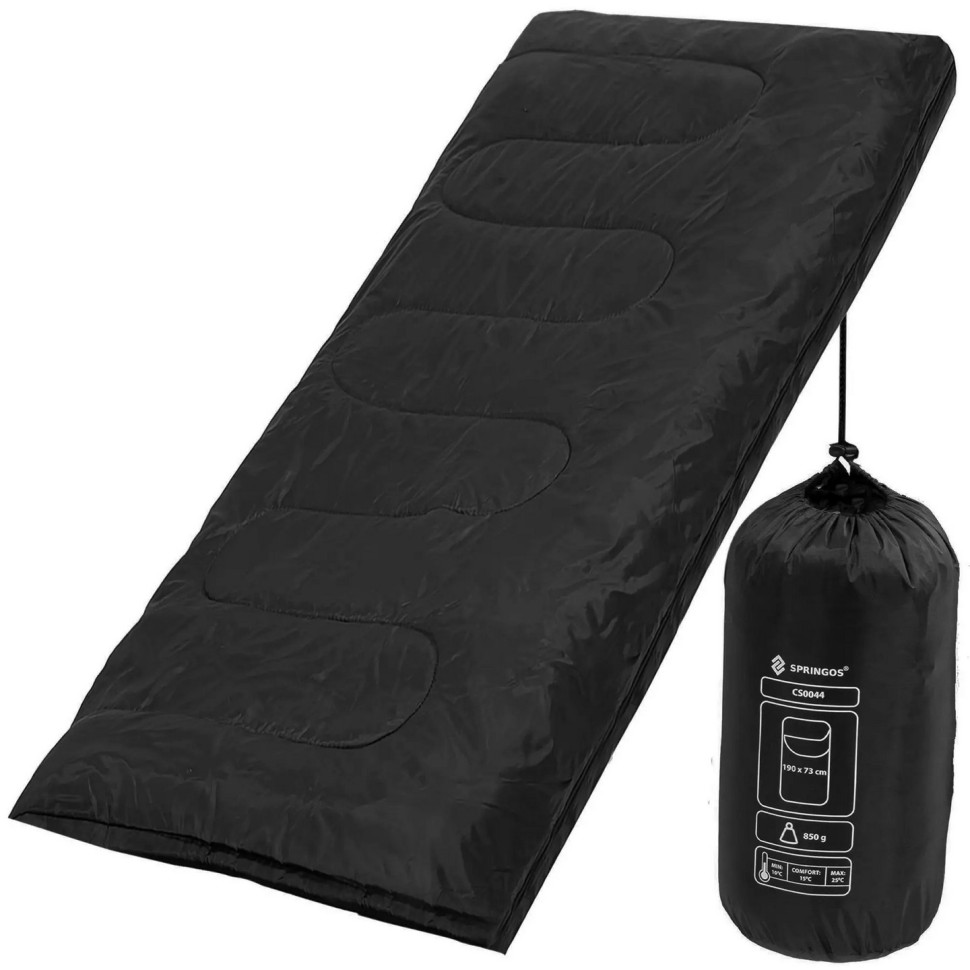 Спальний мішок (спальник) 2 в 1 Springos CS0044 Black/Blue