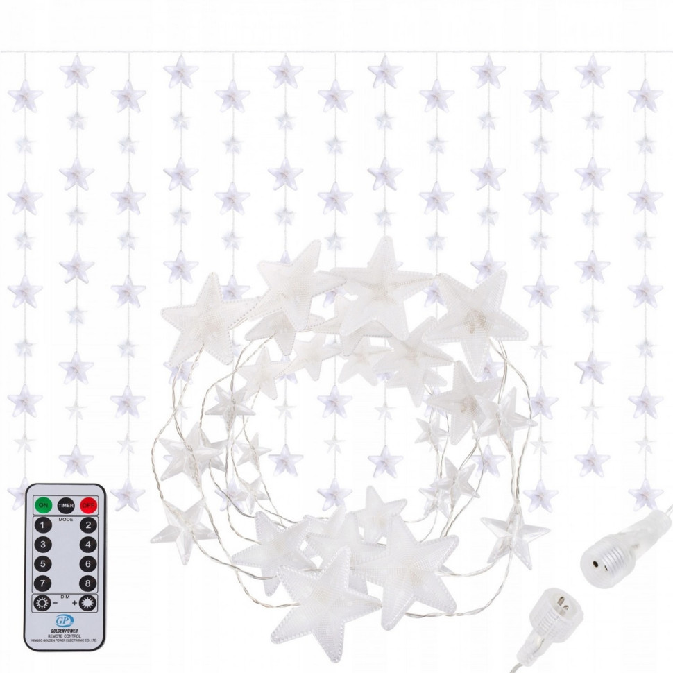 Гирлянда бахрома уличная Springos CL4006, 2 м 136 LED-Pilot, Cold White/Blue
