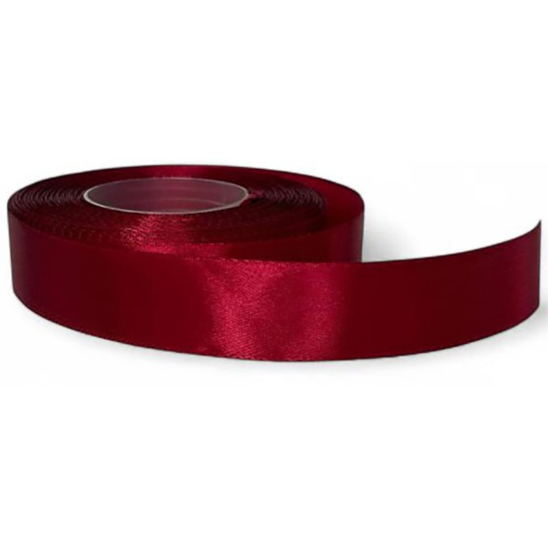 Атласная лента для рукоделия Bambi АБ-124, 0,6 см x 23 м, Бордовый