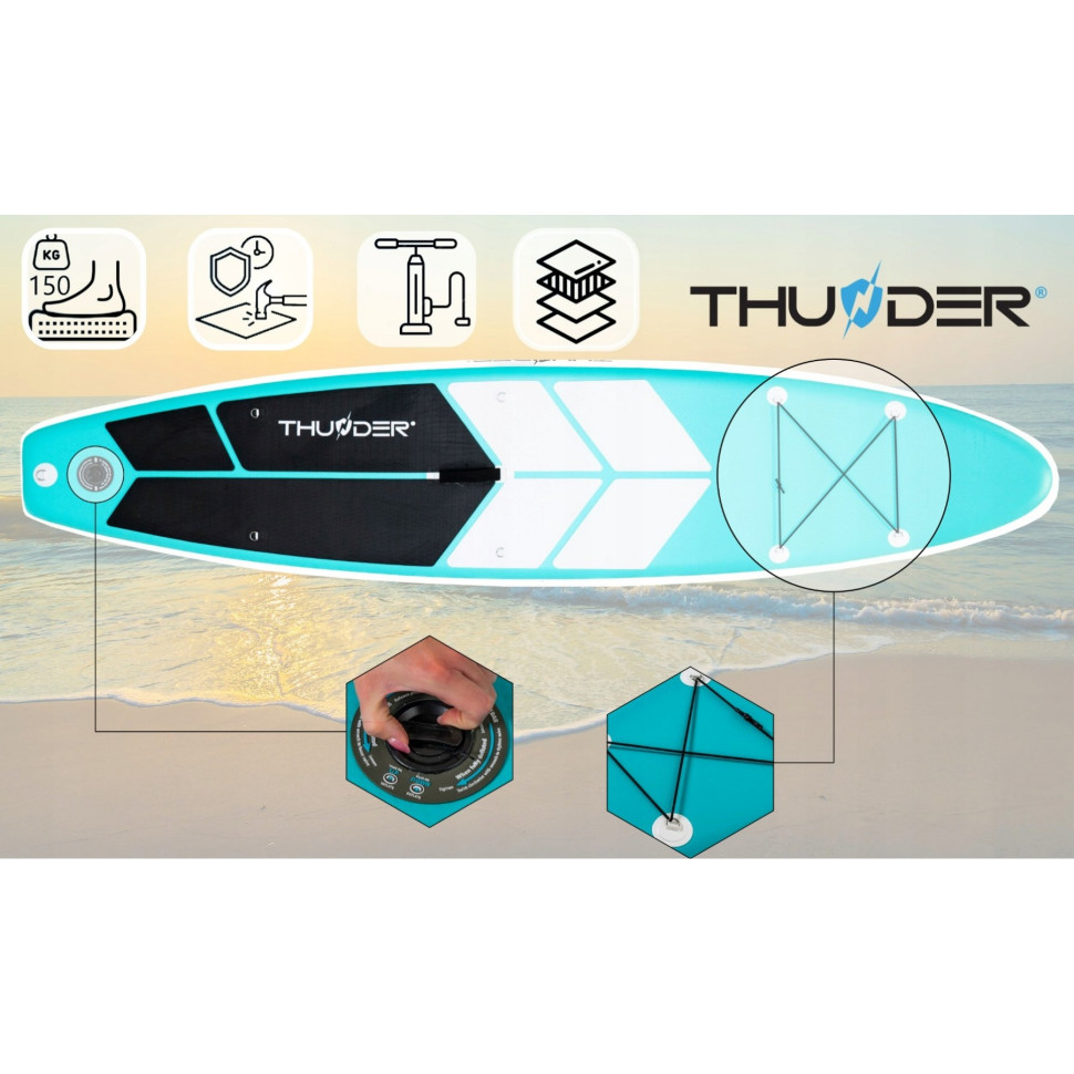 Надувная SUP доска Coast Thunder SUP-COAST-MINT с веслом Mint 320 см 