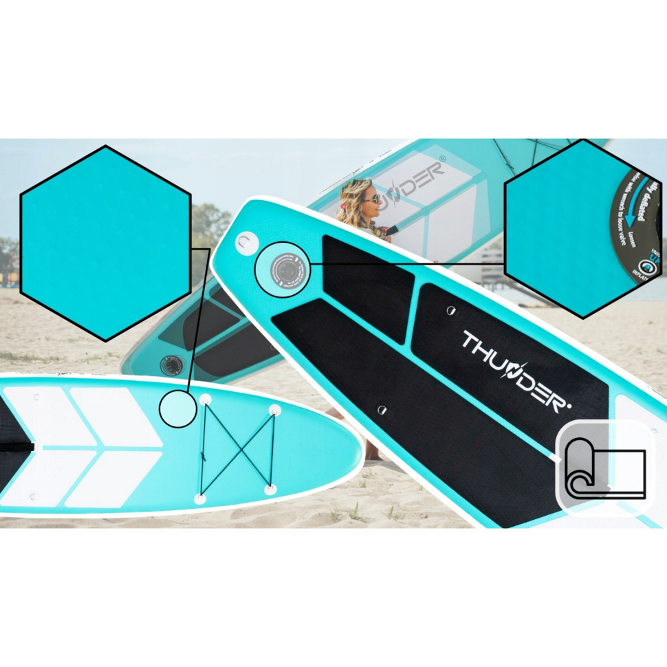 Надувная SUP доска Coast Thunder SUP-COAST-MINT с веслом Mint 320 см 