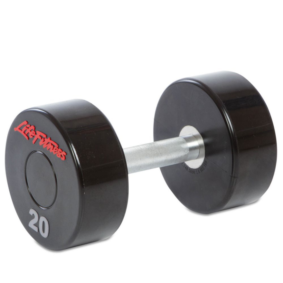 Гантель цельная профессиональная LIFE FITNESS Gemini Sport GA-80081-20, 1 шт 20 кг