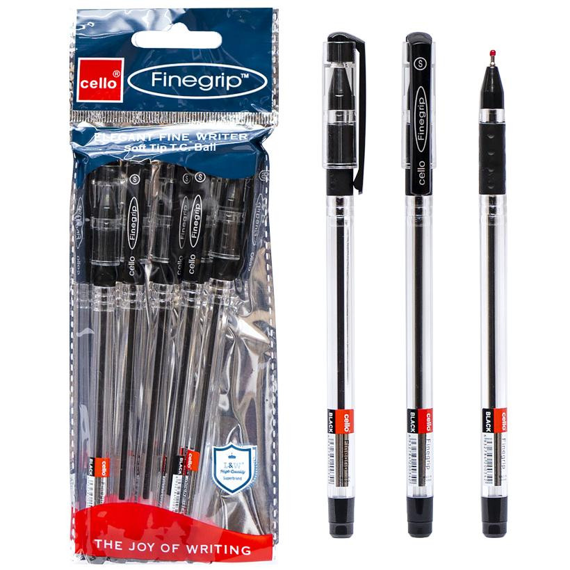 Ручка масляна FINEGRIP Cello Bambi 388В(Black) чорна 5 шт