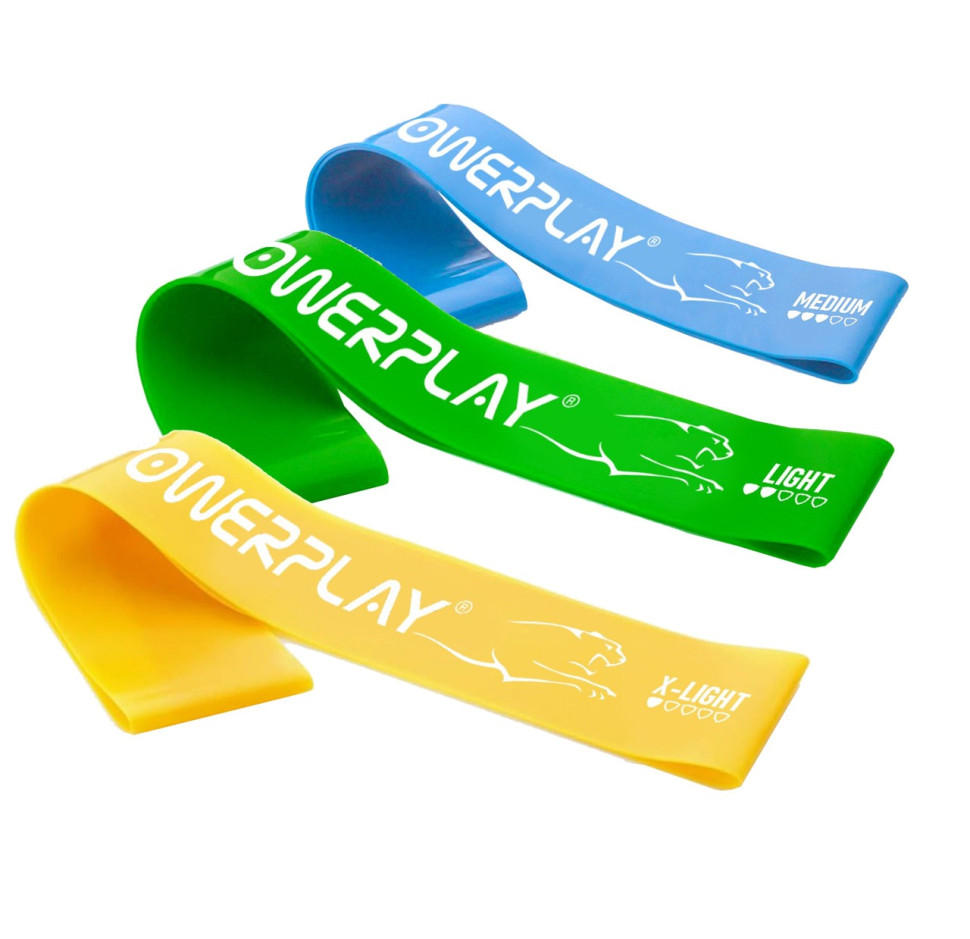 Резинки для фитнеса (лента-эспандер) Mini Power Band Set PowerPlay PP_4113_3in_Y/G/B