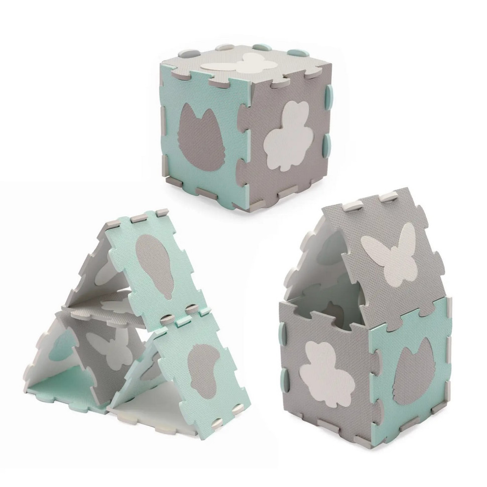 Коврик-пазл Luno Shapes Mint  Kinderkraft KPLUSH00MIN0000, 30 элементов