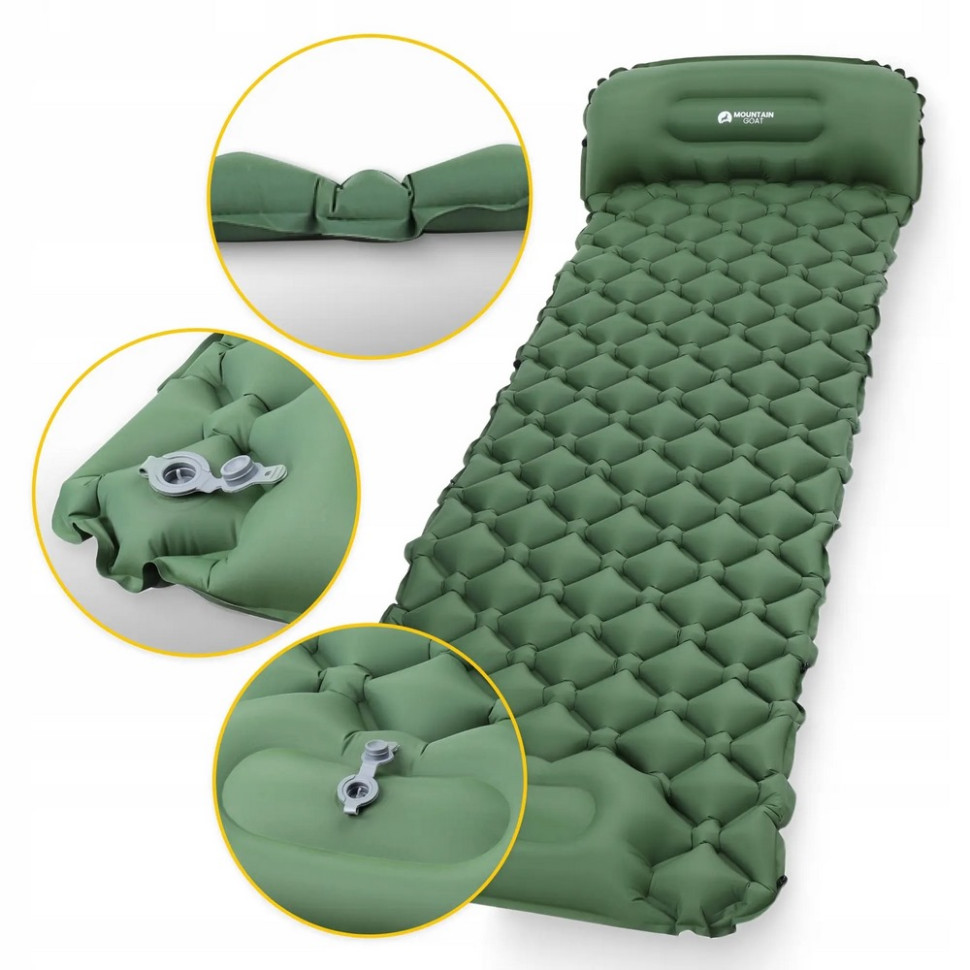 Коврик (каремат) надувной Mountain Goat MG0010 Navy Green 190 x 58 x 5 см