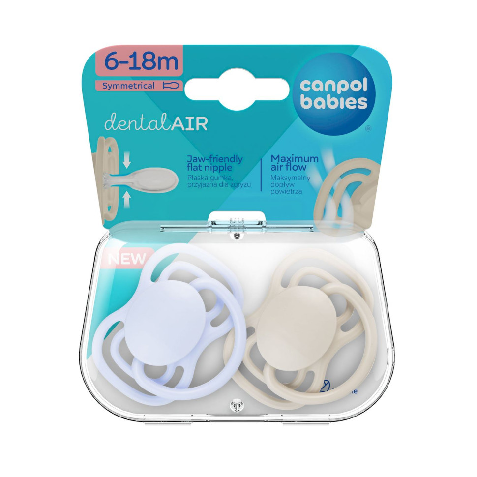 Пустышка силиконовая симметричная Dental Air Canpol babies 23/226_blu 6-18 месяцев