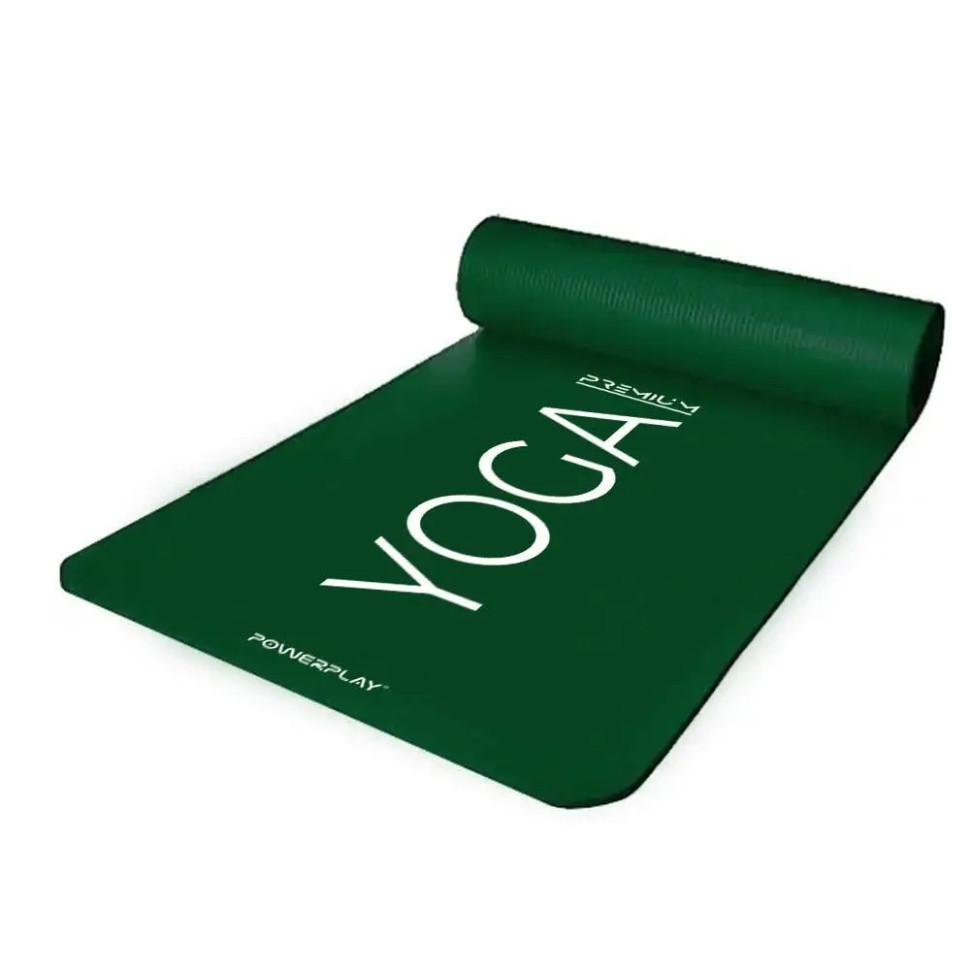 Коврик для йоги и фитнеса PowerPlay NBR PERFORMANCE MAT PP_4151_Green, (183x61x1.5 см), Зеленый