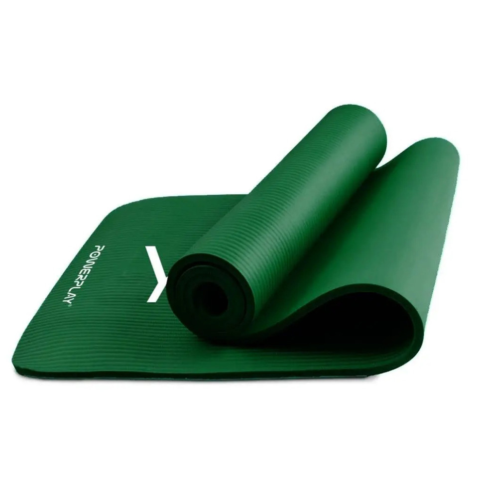 Коврик для йоги и фитнеса PowerPlay NBR PERFORMANCE MAT PP_4151_Green, (183x61x1.5 см), Зеленый