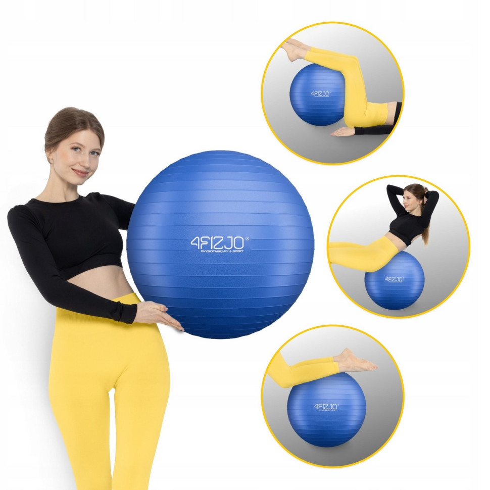 М'яч для фітнесу фітбол 4FIZJO P-5905973404723, 55 см, Blue