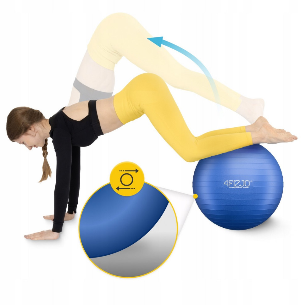 М'яч для фітнесу фітбол 4FIZJO P-5905973404723, 55 см, Blue