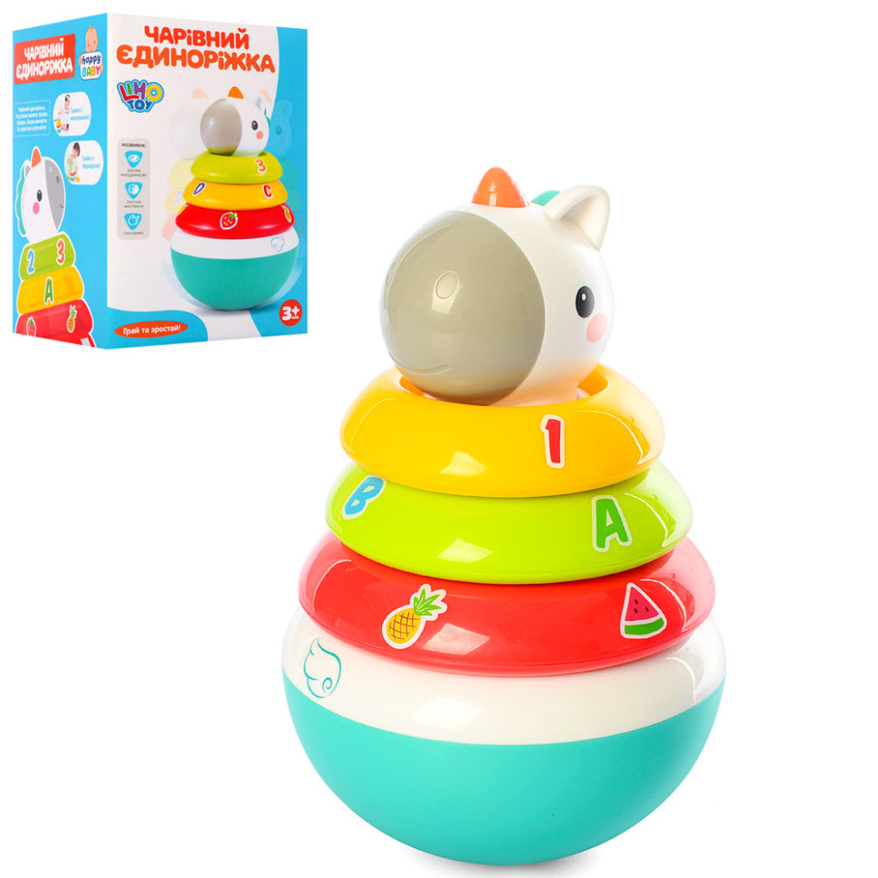 Неваляшка Единорог Limo Toy 3136LT пирамидка, 17 см