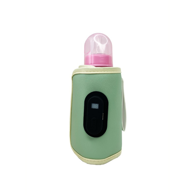 Портативний підігрівач для дитячих пляшечок Mega Zayka MGZ-0222(Green) з індикатором температури